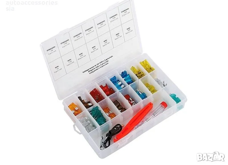 Бушони за кола, предпазители вариянт мини и стандартни в кутия 150бр , снимка 1