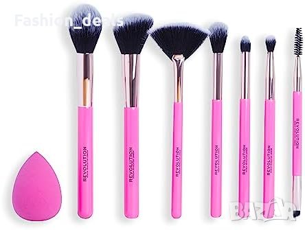 Нов Луксозен Сет Четки за грим Revolution козметика жени подарък, снимка 1