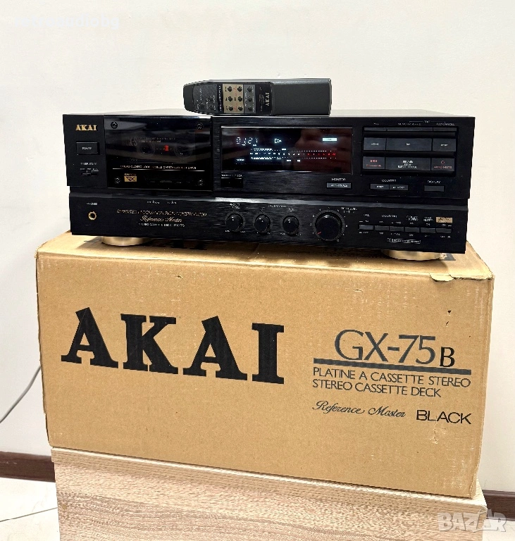 🔉Триглав дек AKAI GX-75 с дистанционно и кашон - профилактиран🔉, снимка 1