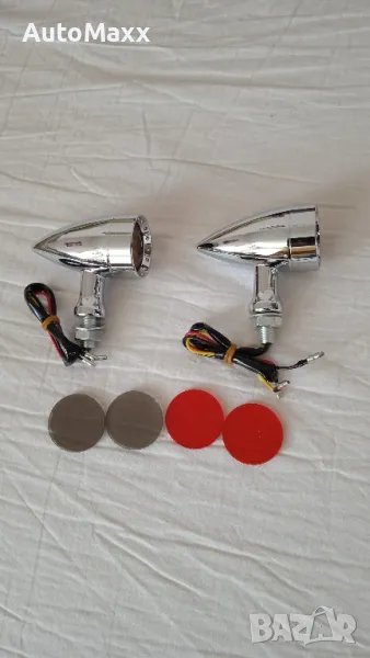 2бр. Chrome LED светлини за мотоциклет , снимка 1
