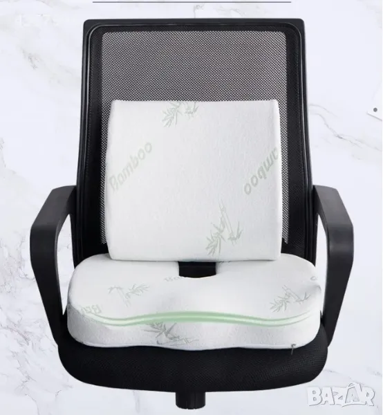 Комплект анатомични възглавници, За гръб и сядане, 2бр, Бял , снимка 1