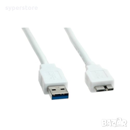 Кабел USB-A към Micro USB-B 3.0 Roline 11.99.8875 Бял 2m, USB-A to Micro USB-B M/M, снимка 1