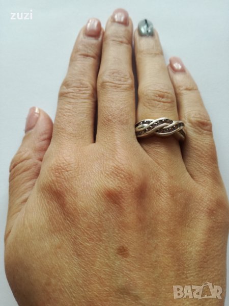 Сребърен пръстен с циркони - 925 сребро, снимка 1