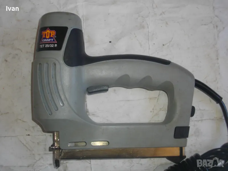 Нов Немски Комбиниран Електрически ТАКЕР Дърводелски Голям За Скоби и Пирони 15-32мм Top CRAFT TET , снимка 1