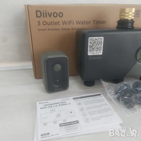 НОВ Смарт WiFi Таймер за Поливане Diivoo (3 Независими Зони) – Професионален Програматор, снимка 4 - Напояване - 56139428
