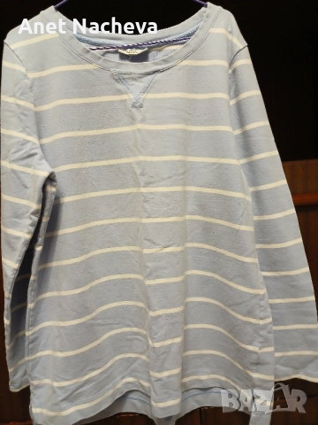 ЕЛЕК с две лица, с цип, джобове и блуза плътна, рае синьо бяло, снимка 4 - Блузи с дълъг ръкав и пуловери - 52346388