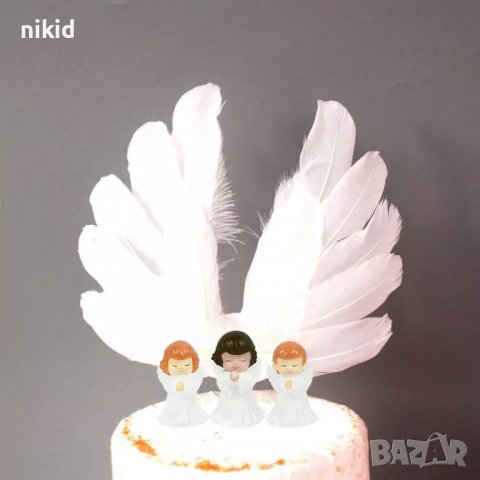 Ангел Ангелче пластмасова фигурка украса за торта пита кръщене украса декор декорация, снимка 5 - Фигурки - 30075306