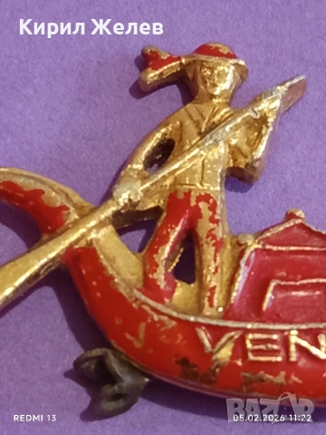 Винтидж брошка Гондола ВЕНЕЦИЯ рядка за КОЛЕКЦИЯ 53473, снимка 2 - Други ценни предмети - 53366033