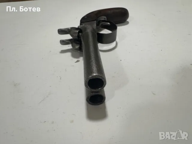 Стар двуцевен капсулен пистолет, снимка 9 - Антикварни и старинни предмети - 49904438