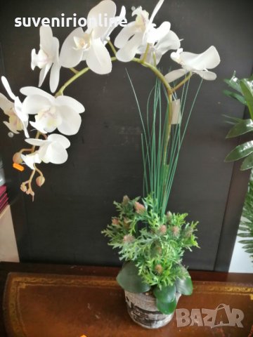 Изкуствена орхидея в кашпа, снимка 2 - Изкуствени цветя - 38256825