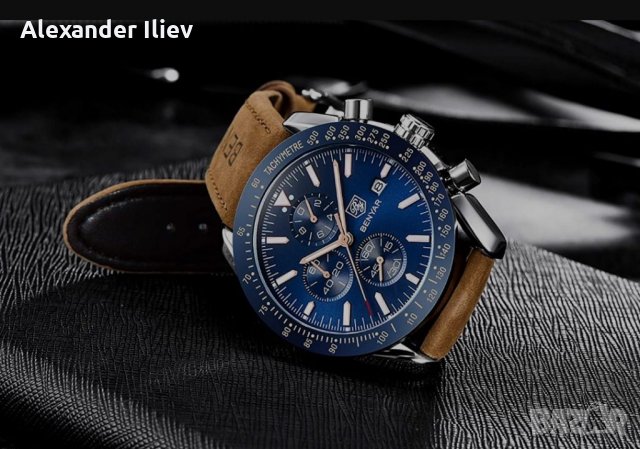 Нов мъжки часовник хронограф, снимка 4 - Мъжки - 34187400