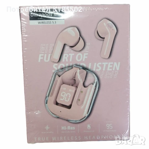 Безжични Bluetooth слушалки с LED дисплей и вграден микрофон, снимка 11 - Слушалки и портативни колонки - 50852786