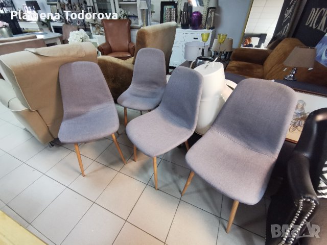 комплект 4 броя сиви трапезни стола., снимка 2 - Столове - 39054377