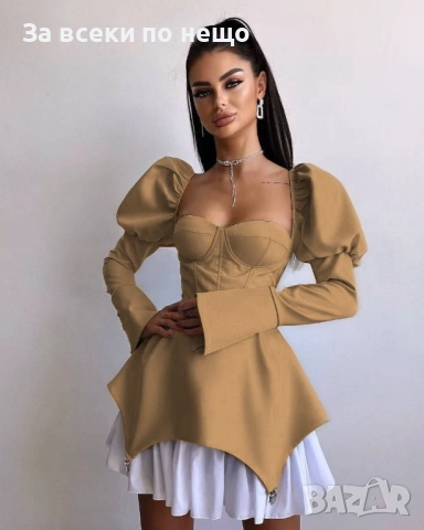 Дамска Кукленска Рокля - Налични Различни Цветове Код S381 , снимка 4 - Рокли - 52685113