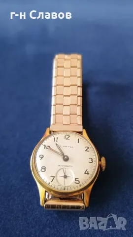 Антикварен механичен KIENZLE. Жълта каса, снимка 10 - Мъжки - 48699051