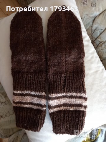 Ръчно плетени мъжки чорапи от вълна размер 43, снимка 1