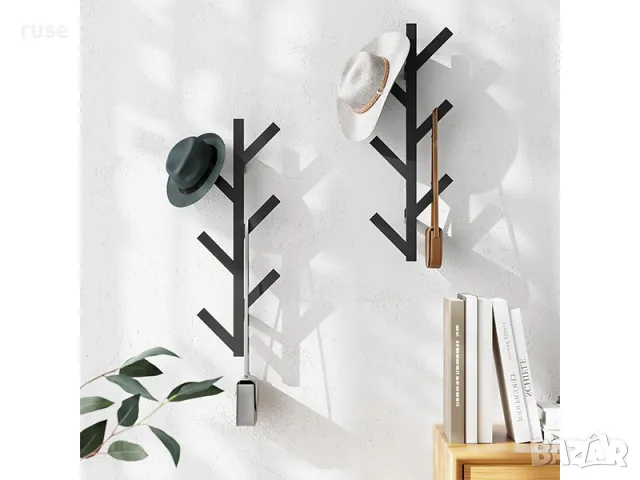 НОВИ! Закачалка за дрехи 6 куки стенен монтаж Два цвята, снимка 5 - Закачалки - 48592685