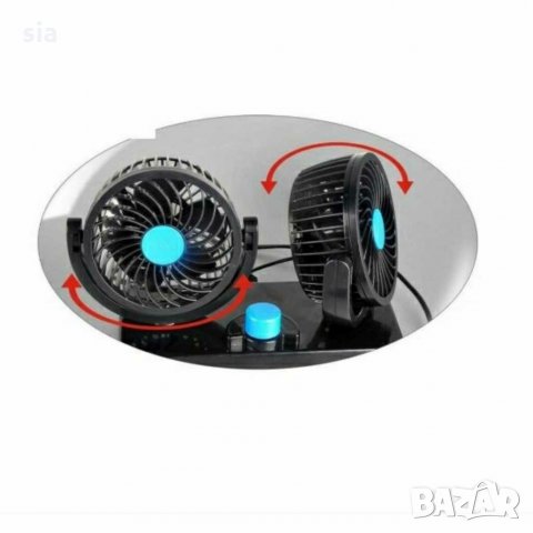 Вентилатор за кола или камион, 11см., 12V или 24V волта, двоен, с две перки, снимка 3 - Аксесоари и консумативи - 29116015