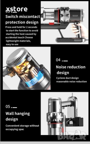 Вертикална прахосмукачка за дома и автомобила, снимка 5 - Прахосмукачки - 52796100