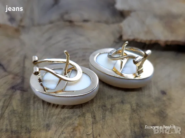 Винтидж обеци от 60те злато 18 карата и слонова кост, снимка 16 - Обеци - 48676939