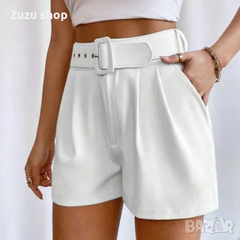 Къс бял панталон с колан, снимка 3 - Къси панталони и бермуди - 50428769