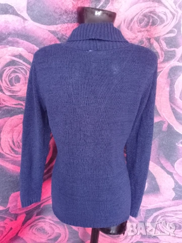 Тъмно синя жилетка плетиво с едно копче С/М , снимка 2 - Жилетки - 51342993