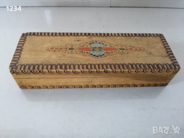 Дървена кутия моливник 21 х 7 х 4 см. , снимка 2 - Други стоки за дома - 36902057