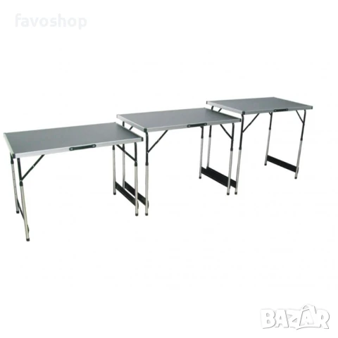 3 бр. ПРОМОЦИЯ!Комплект от ТРИ АЛУМИНИЕВИ СГЪВАЕМИ МАСИ с регулируема височина