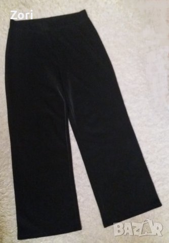 Черен панталон с висока талия и широк крачол, снимка 1 - Панталони - 42227569
