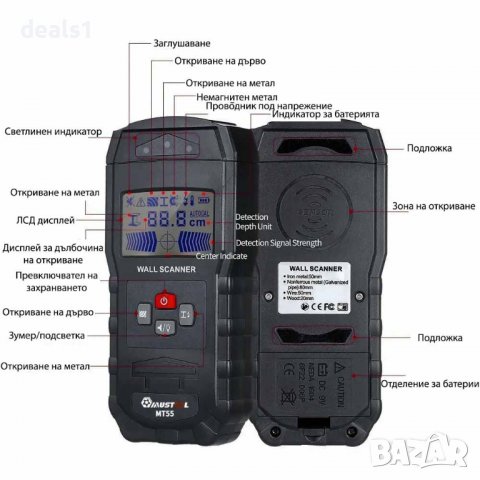 MUSTOOL MT55 Цифров детектор Откриване на проводници под напрежение, снимка 12 - Друга електроника - 39860973