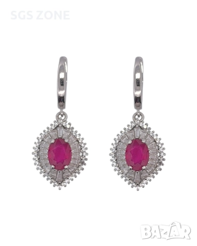 СРЕБЪРНИ ОБЕЦИ С РОЗОВ ТОПАЗ от Таиланд 