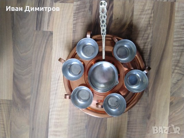Старинен сервиз от кована мед/Antique set of wrought copper, снимка 2 - Антикварни и старинни предмети - 36691097