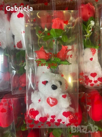 Подарък за 14 февруари, снимка 4 - Изкуствени цветя - 53353559