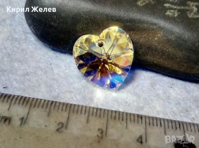 БЛЕСТЯЩО ЮВЕЛИРНО ФАСЕТИРАНО КРИСТАЛНО СЪРЧИЦЕ АРОМАНТИЧЕН АРТ МЕДАЛЬОН ПЕНДАНТ 48765