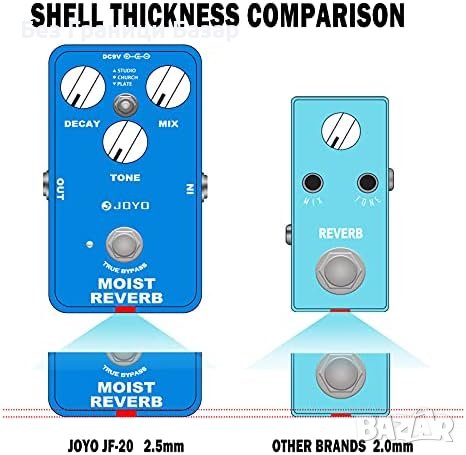 Нов Електрически Китарен Педал JOYO - Три Реверберации, Издръжлив, снимка 3 - Друга електроника - 44166115