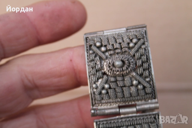 Дамска сребърна гривна , снимка 2 - Гривни - 53877636