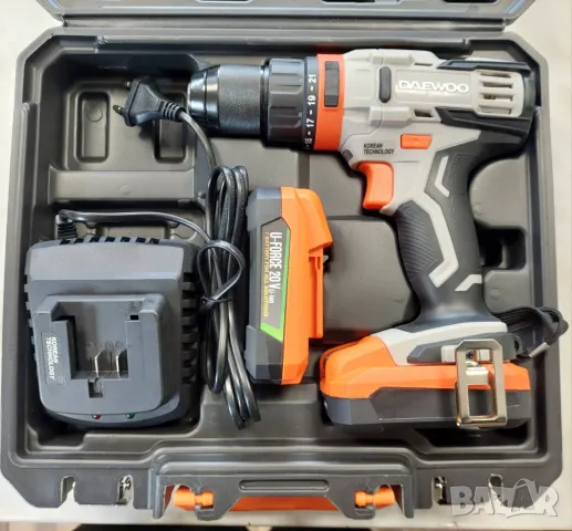Акумулаторна ударна бормашина DAEWOO DALD18-M1-KIT ,2 батерии,зарядно и аксесоари