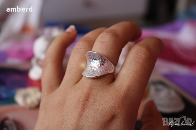 Стилен и елегантен сребърен пръстен модел R077, снимка 3 - Пръстени - 28927708