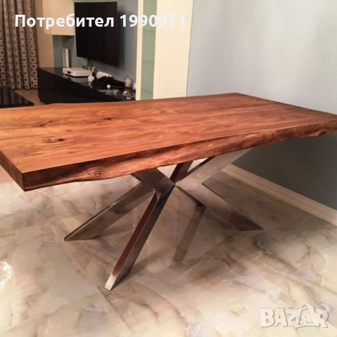 Маси от масив с жив ръб, кръгли, правоъгълни, трапезни, холни, орех, дъб, бряст по поръчка на клиент, снимка 14 - Маси - 52471539