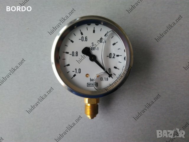 Вакуум метър с глицерин WIKA - Ф63/-1-0 bar.(радиален)