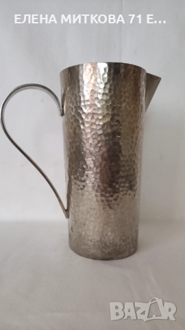 Голяма стара кована френска кана от месинг масивна, снимка 3 - Антикварни и старинни предмети - 51667929