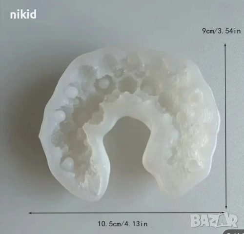 Голям полумесец полу венец малинов малини малина силиконов молд форма фондан шоколад гипс, снимка 4 - Форми - 51947355