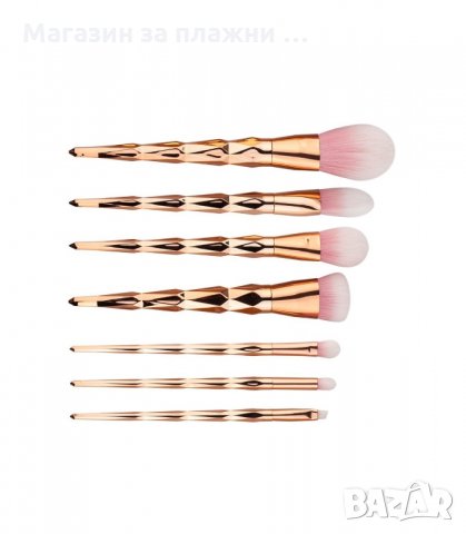 КОМПЛЕКТ ОТ 7 БР. ЗЛАТНИ ЧЕТКИ ЗА ГРИМ С ЕФЕКТНИ ДРЪЖКИ - КОД 1736, снимка 2 - Декоративна козметика - 34267808