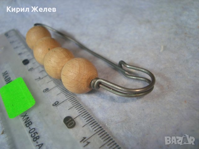 СРЕБРИСТА ВИНТИДЖ ФИБУЛА с ЕСТЕСТВЕНО ДЪРВО ТОПЧЕТА УКРАСА 20208, снимка 5 - Други - 37745151