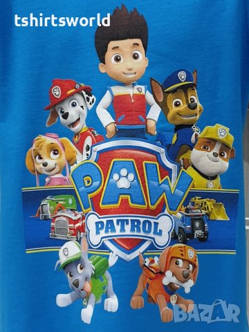 Нова детска тениска с дигитален печат PAW Patrol (Пес патрул) в син цвят, снимка 2 - Детски тениски и потници - 37355449