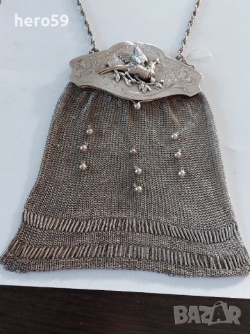 Сребърна дамска чантичка(уникат-сребро 800 проба), снимка 4 - Антикварни и старинни предмети - 38527562