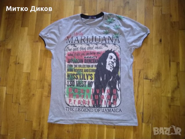 Тениска Боб Марлей марихуана -памук-размер Л