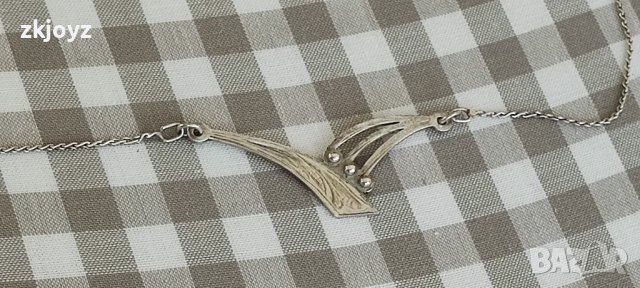 СРЕБЪРНО КОЛИЕ РЪЧНО ГРАВИРАНО 4 гр./ПРОБА 925, снимка 4 - Колиета, медальони, синджири - 44224829