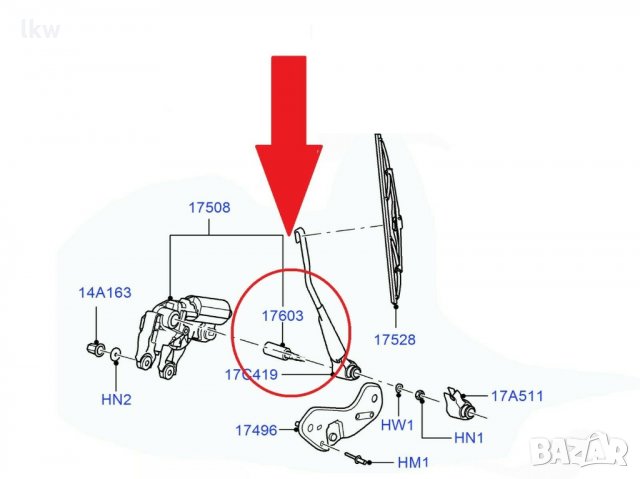 Дюза за задна чистачка за VOLKSWAGEN CADDY III (2KA, 2KH, 2CA, 2CH) товарен от 2004 до 2015, снимка 2 - Аксесоари и консумативи - 31154603