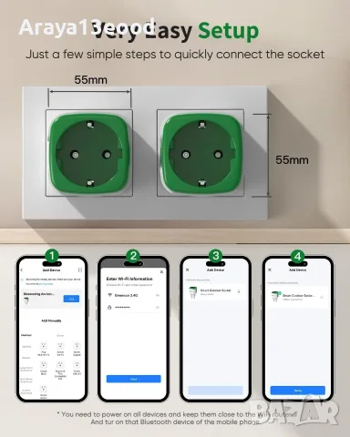 Умен WiFi контакт GreenSun – 2 броя в комплект, с измерване на енергия, таймер, снимка 3 - Други стоки за дома - 55738237